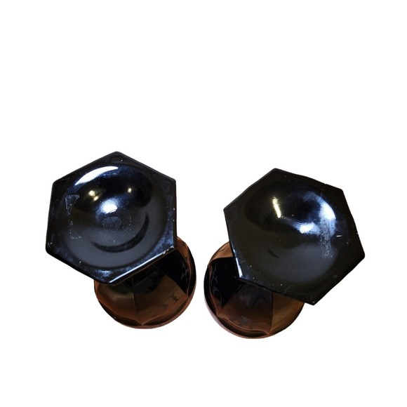 Lot of 2 Black Thick Glass Wine Drink Goblet Chalice Etched Toxic - Picture 8 of 8